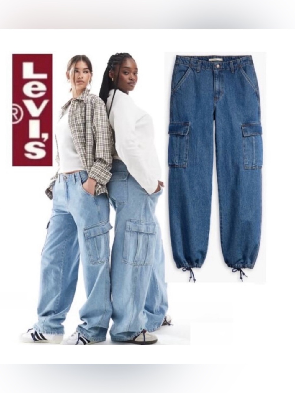 Levi's Women's Light Blue Cargo Boyfriend Jeans